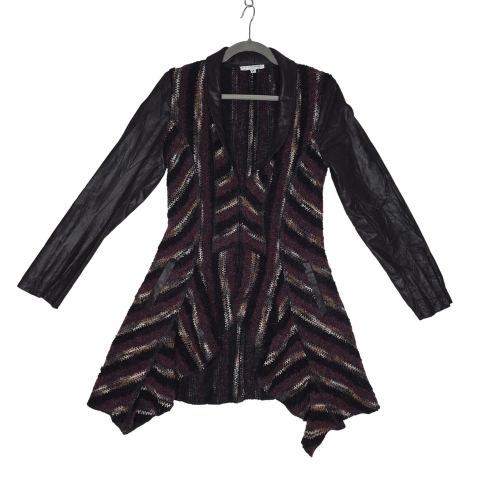 ALBERTO MAKALI W's M BlazerJacket Knit Crinkle Sleeve AsymmetricalHem Woolblend‎